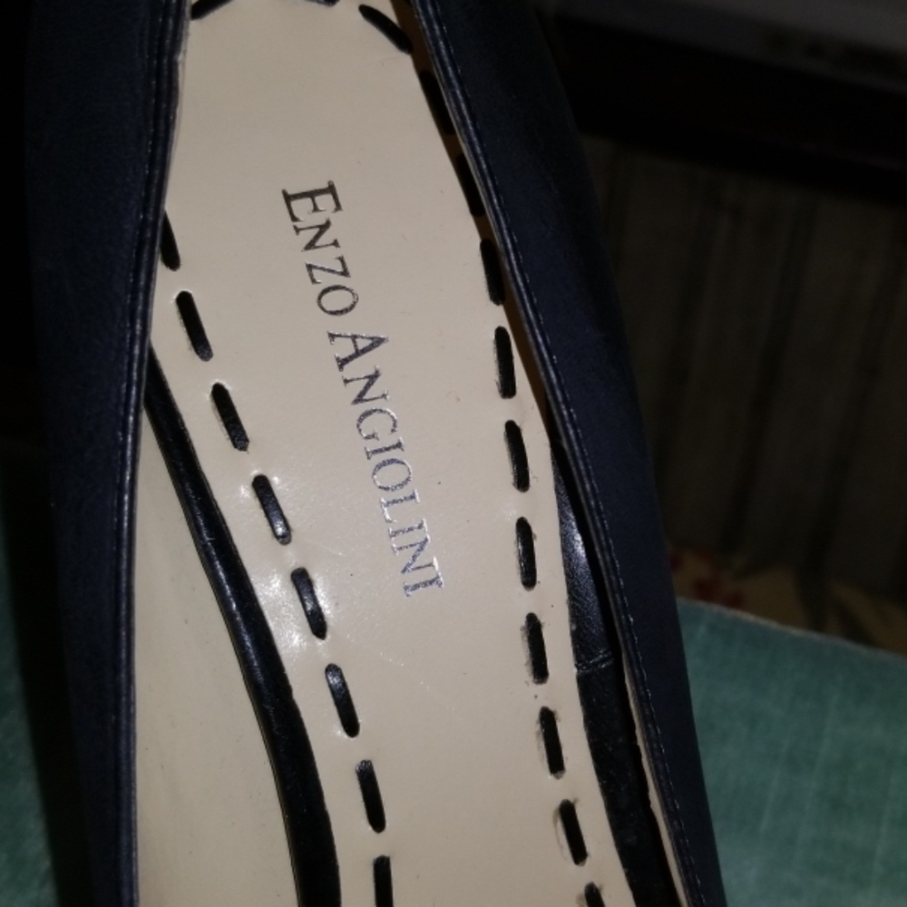 Enzo Angiolini Leather Open Toe Heels - Picture 2 of 8